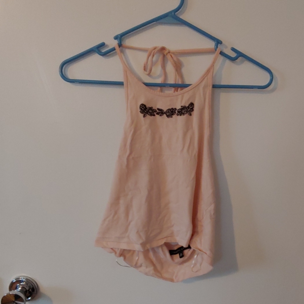 Peach Sleeveless Crop Top
